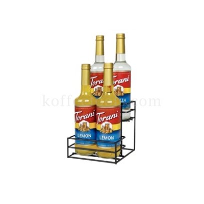 ชั้นวางขวดไซรัป 4 ขวด สีดำ(DIY)