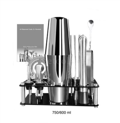 Full set Boston shaker 750/600 ml สีเงิน รุ่นประหยัด