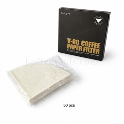 กระดาษกรองดริปทรงกรวย 02 (2-4 cup) สีขาว 50ชิ้น