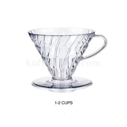 กรวยดริปกรองกาแฟพลาสติกใส 1-2 CUPS รุ่นประหยัด
