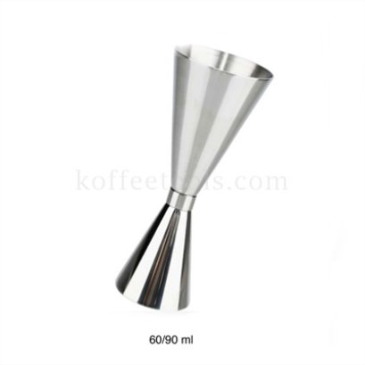 จิกเกอร์ตวงสแตนเลส304( 60/90ml ) สีเงิน วงแหวนกลางสีเงิน