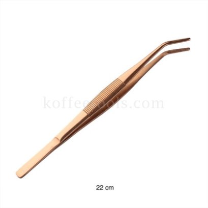ที่คีบสแตนเลส 22 cm ปลายงอ สี rose gold