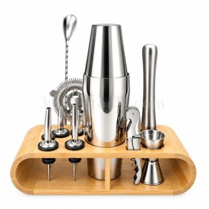 COCKTAIL SHAKER SET (พร้อมฐานวางไม้) 750/600 ml