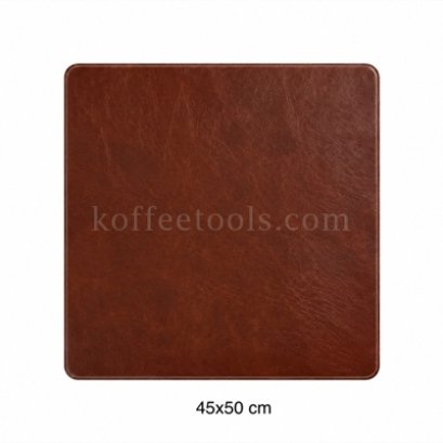 แผ่นปูรองอุปกรณ์ชาหนังPU สีน้ำตาลเข้ม ขนาด 45x50 cm
