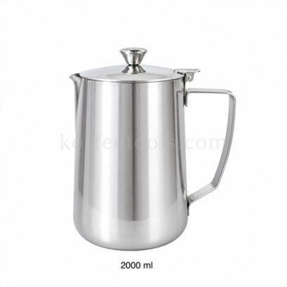 เหยือกตีฟองนมสแตนเลสพร้อมฝาปิด 2000 ml(จุกฝาเล็ก)