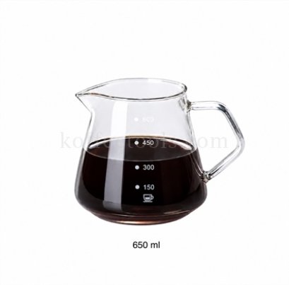 โถแก้วรองกาแฟดริป 650 ml (สเกล 600 ml )