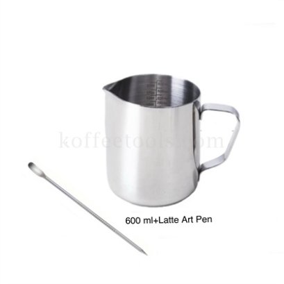 เหยือกตีฟองนม600 ml/21 oz +Latte Art Pen