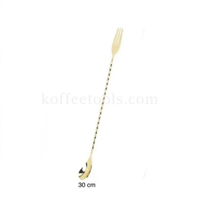 ช้อนบาร์ปลายส้อม 30 cm สีทอง