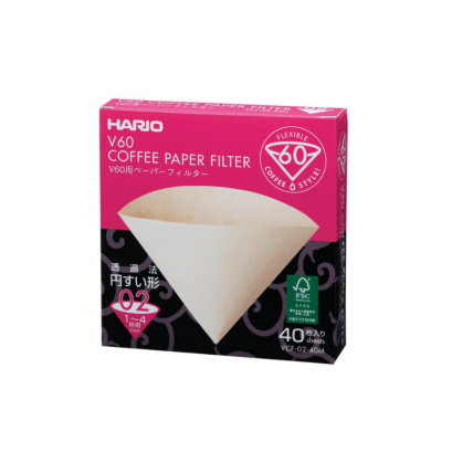 กระดาษกรอง Hario 02 สีน้ำตาล 40 แผ่น / HARIO(170) V60 Paper Filter 02 M 40 Sheets สีน้ำตาล /VCF-02-40M-14