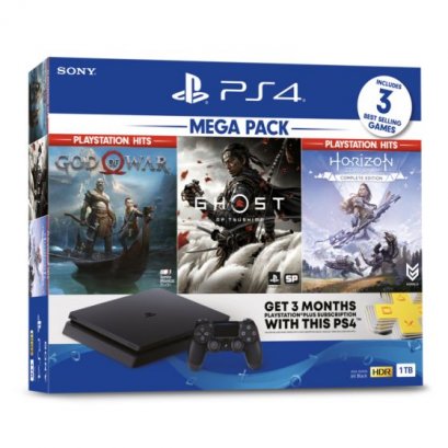 PS4 Slim 1 TB - เครื่องประกันศูนย์ Sony ไทย 1 ปี พร้อมเกม 3 เกม