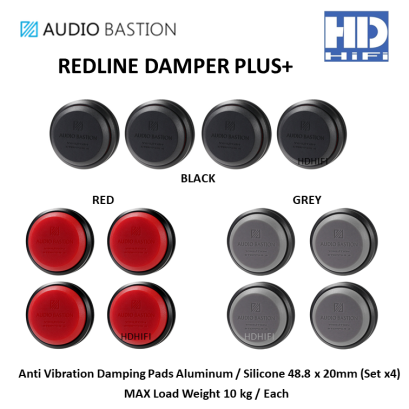 AudioBastion Redline Damper PLUS+ Anti Vibration Damping Pads Aluminum / Silicone 48.8 x 20mm  (Set x 4)