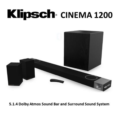 Klipsch Cinema 1200 Dolby Atmos Sound Bar 5.1.4 and Surround Sound System