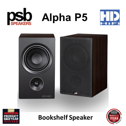PSB Alpha P5 Bookshelf Speakers Walnut (PAIR)