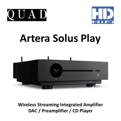 Quad Artera Solus Play Wireless Streaming Integrated Amplifier / DAC / Preamplifier / CD Player Black