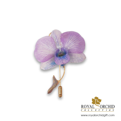 เข็มกลัดดอกกล้วยไม้หวาย Dendrobium (Light Blue&Lilac)