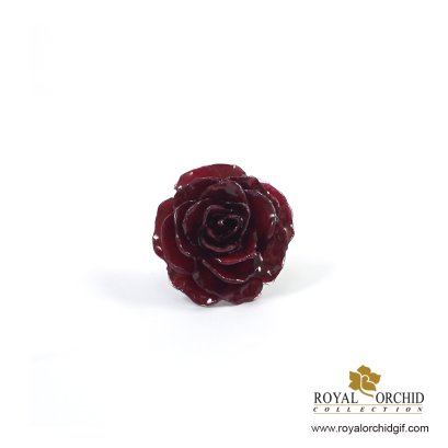 แหวนดอกกุหลาบสีเบอร์กันดี้ / Ring Rose