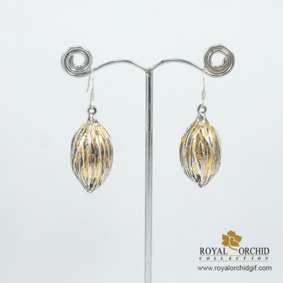 ต่างหูเงินและทองผลหมาก /Silver & Gold Betel Nut Earing
