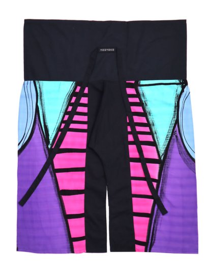 กางเกงเลหลากสี : ลายแอปสแตรคสีชมพูฟ้าและสีม่วง