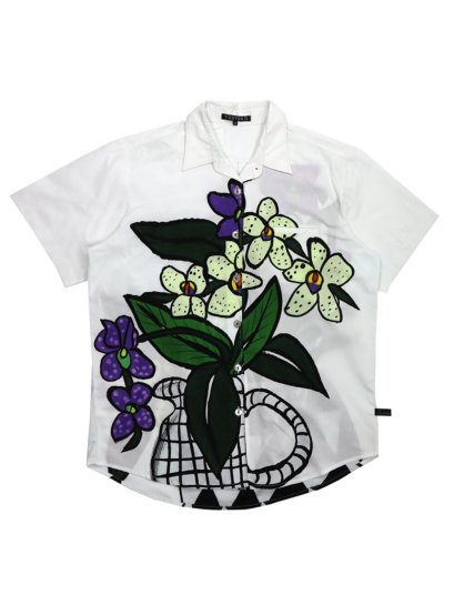 White Casual shirts : Vase with White Orchid