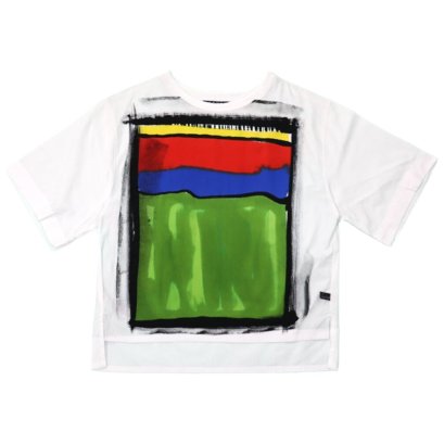 Woman Blouse - White : square Abstract Art