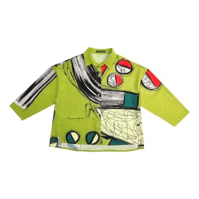 Women Long Sleeve Shirts - Green : Clash of Curves