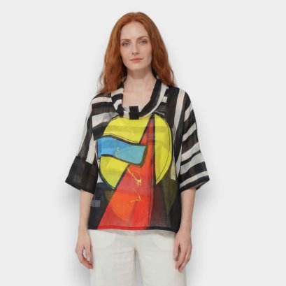 Woman Blouse Turtle Neck - Black : Bauhaus Pulse