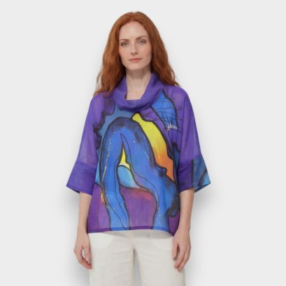 Woman Blouse Turtle Neck - Purple : Inner Aurora