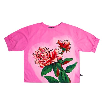 Woman Elastic Sleeve Blouse - Pink : The Secret Heart & Rose
