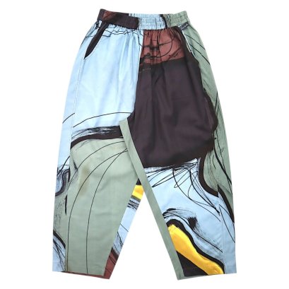 Women Cropped ankle pants - Grey : Abstract Earth &amp; Cyan Structure