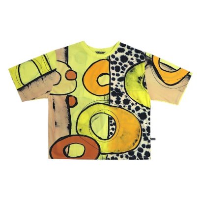 Over size t-shirt - Yellow : Intersecting Loops