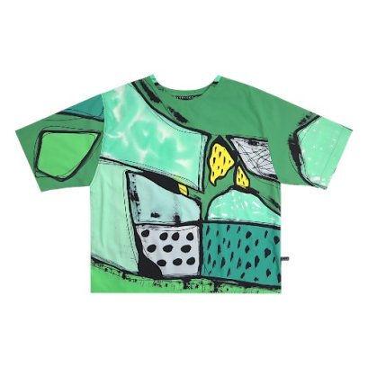 Over size t-shirt - Green : Green Graphic