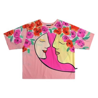 Over size t-shirt - Pink : Petals of Love