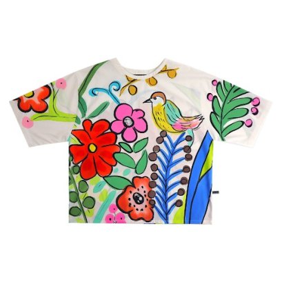 Over size t-shirt - White : Little Bird in Bloomland