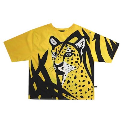 Over size t-shirt - Yellow : Cheetah in the Shadows