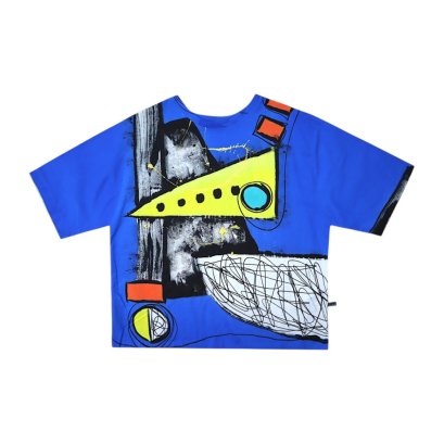 เสื้อตัวหลวม - สีน้ำเงิน : ลายโครงสร้างพลังไฟฟ้า