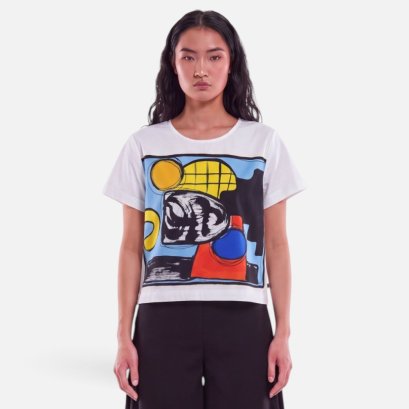 Woman Crop Blouse - White : The Symphony of Forms