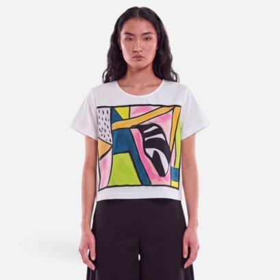 Woman Crop Blouse - White : The Structure of Reverie