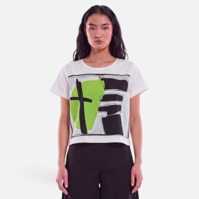 Woman Crop Blouse - White : The Equilibrium of Verdure