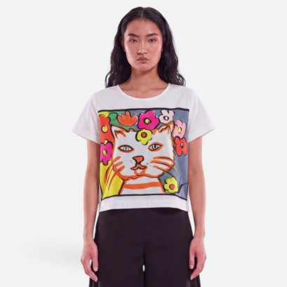 Woman Crop Blouse - White : The Blossom Crown &amp; Cat&rsquo;s Gaze