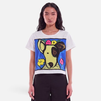 Woman Crop Blouse - White : Goofy Buddy