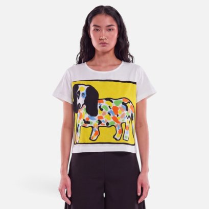 Woman Crop Blouse - White : The Rainbow Spotted Buddy