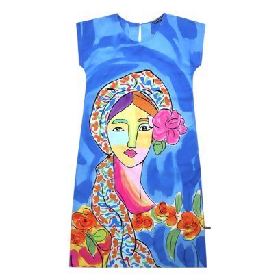 Woman Sleeve Casual Dress - Blue : She is Grace