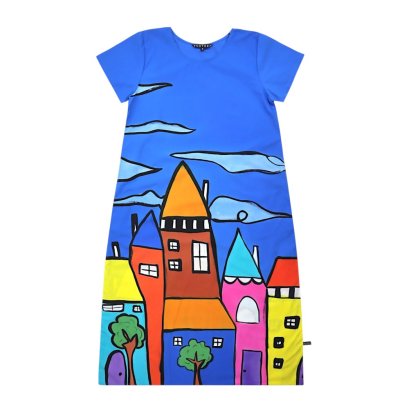 Woman Dress - Blue : Fairytale Kingdom Under Blue Skies
