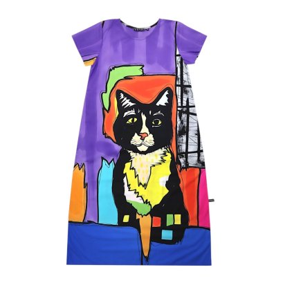 Woman Dress - Purple : The grumpy cat and the purple world.