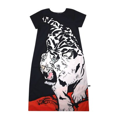 Woman Dress - Black : Roar of the White Tiger