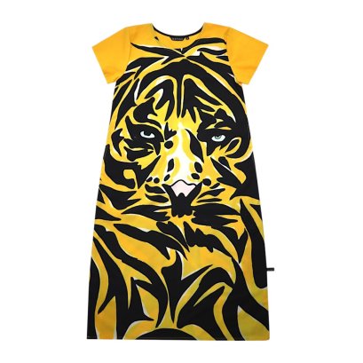 Woman Dress - Yellow : Eyes of the Golden Tiger