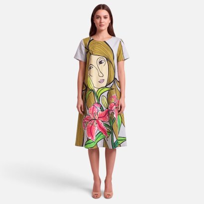 Woman Dress - Grey : Pink Lily Maiden