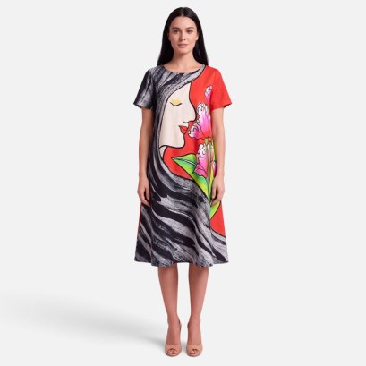 Woman Dress - Red : Crimson Tulip Maiden