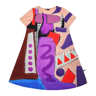 Woman Dress - Purple : Purple Abstract Geometry