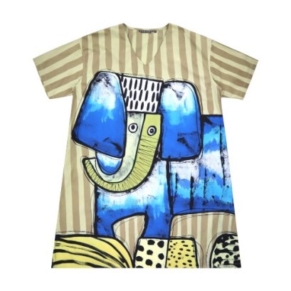 Women Tunic dress - Green : The Blue Elephant in Art City